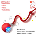 Automatic Interactive Cat Ball Toy Rechargeable Smart Electric Rolling Ball with Faux Tail Mouse Imitation for Dog Cat Training
